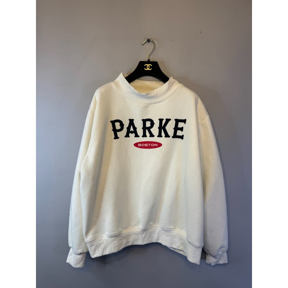 Parke Cream Signature Mockneck Sweatshirt Women's Size L/XL
